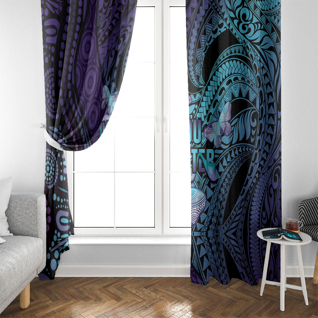 You Matter Suicide Prevention Window Curtain Butterfly Aboriginal Mix Polynesian Pattern