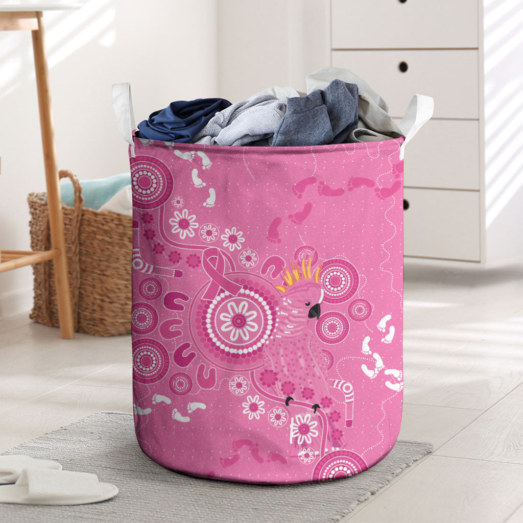 Pink Ribbon Australia Laundry Basket Breast Cancer Support Aboriginal Cacatua leadbeateri