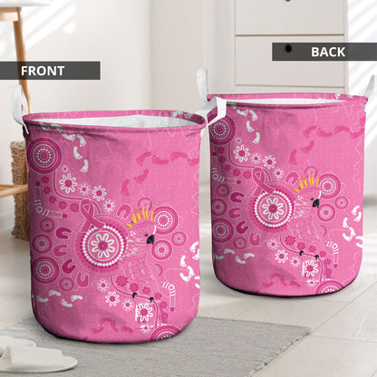 Pink Ribbon Australia Laundry Basket Breast Cancer Support Aboriginal Cacatua leadbeateri