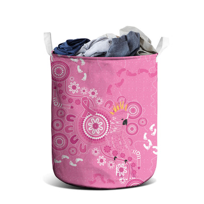 Pink Ribbon Australia Laundry Basket Breast Cancer Support Aboriginal Cacatua leadbeateri