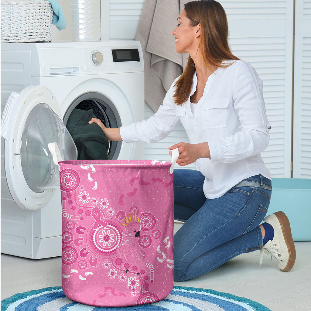 Pink Ribbon Australia Laundry Basket Breast Cancer Support Aboriginal Cacatua leadbeateri