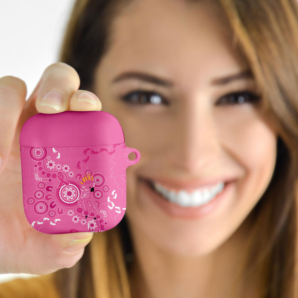 Pink Ribbon Australia AirPods Case Breast Cancer Support Aboriginal Cacatua leadbeateri