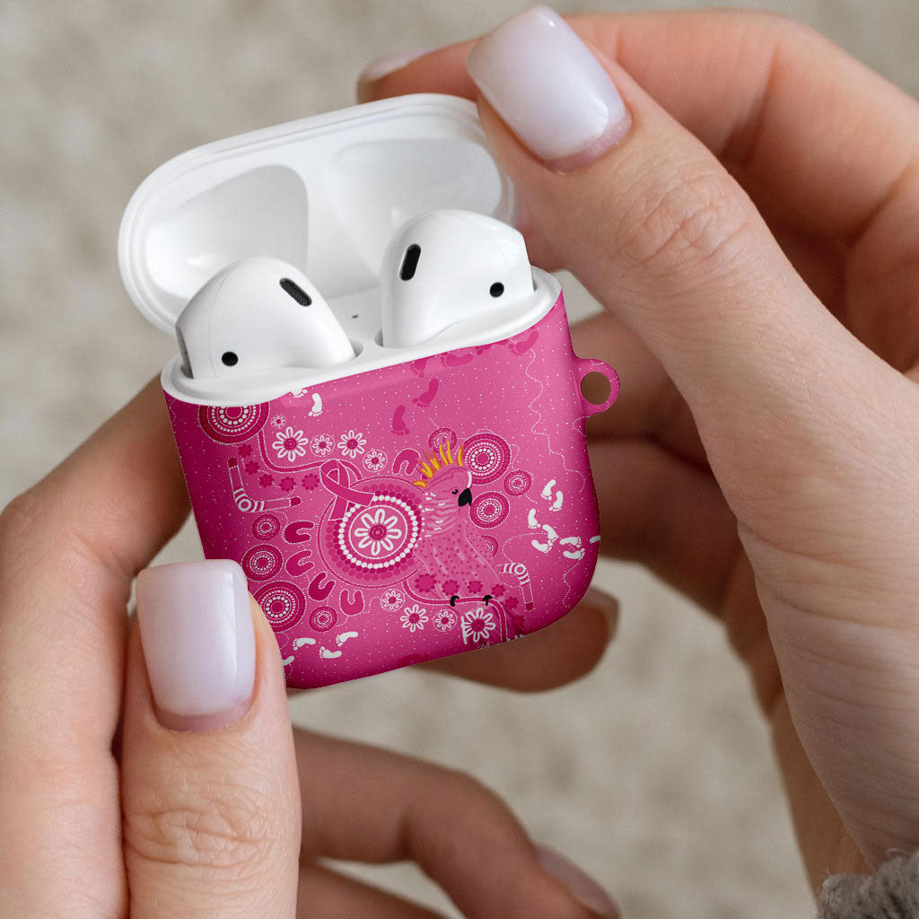 Pink Ribbon Australia AirPods Case Breast Cancer Support Aboriginal Cacatua leadbeateri