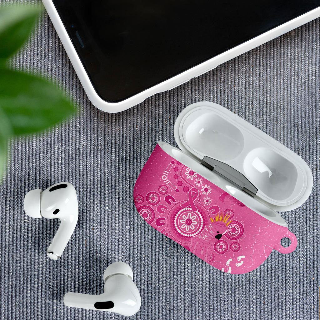 Pink Ribbon Australia AirPods Case Breast Cancer Support Aboriginal Cacatua leadbeateri