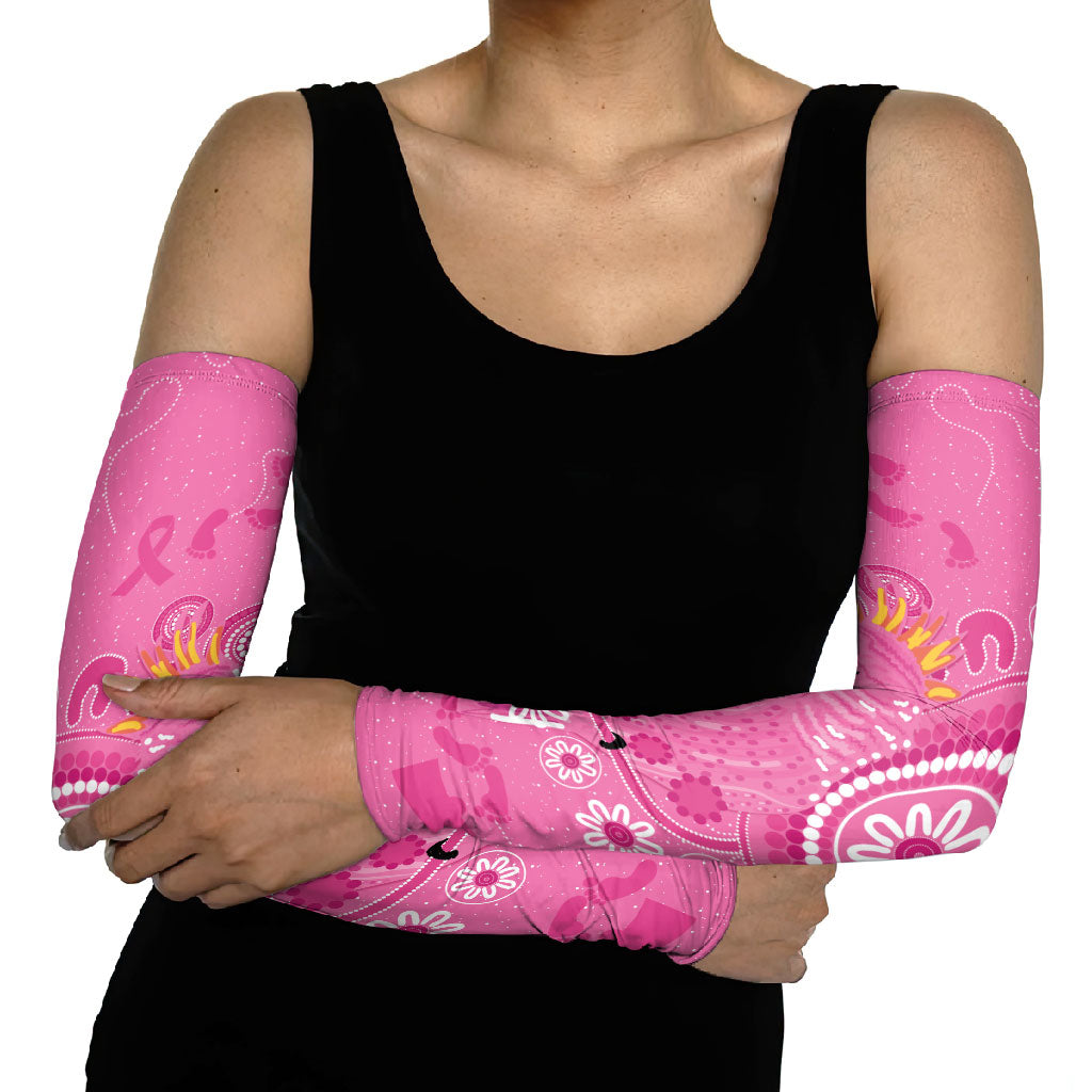 Pink Ribbon Australia Arm Sleeves Breast Cancer Support Aboriginal Cacatua leadbeateri