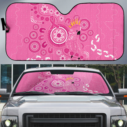 Pink Ribbon Australia Auto Sun Shade Breast Cancer Support Aboriginal Cacatua leadbeateri
