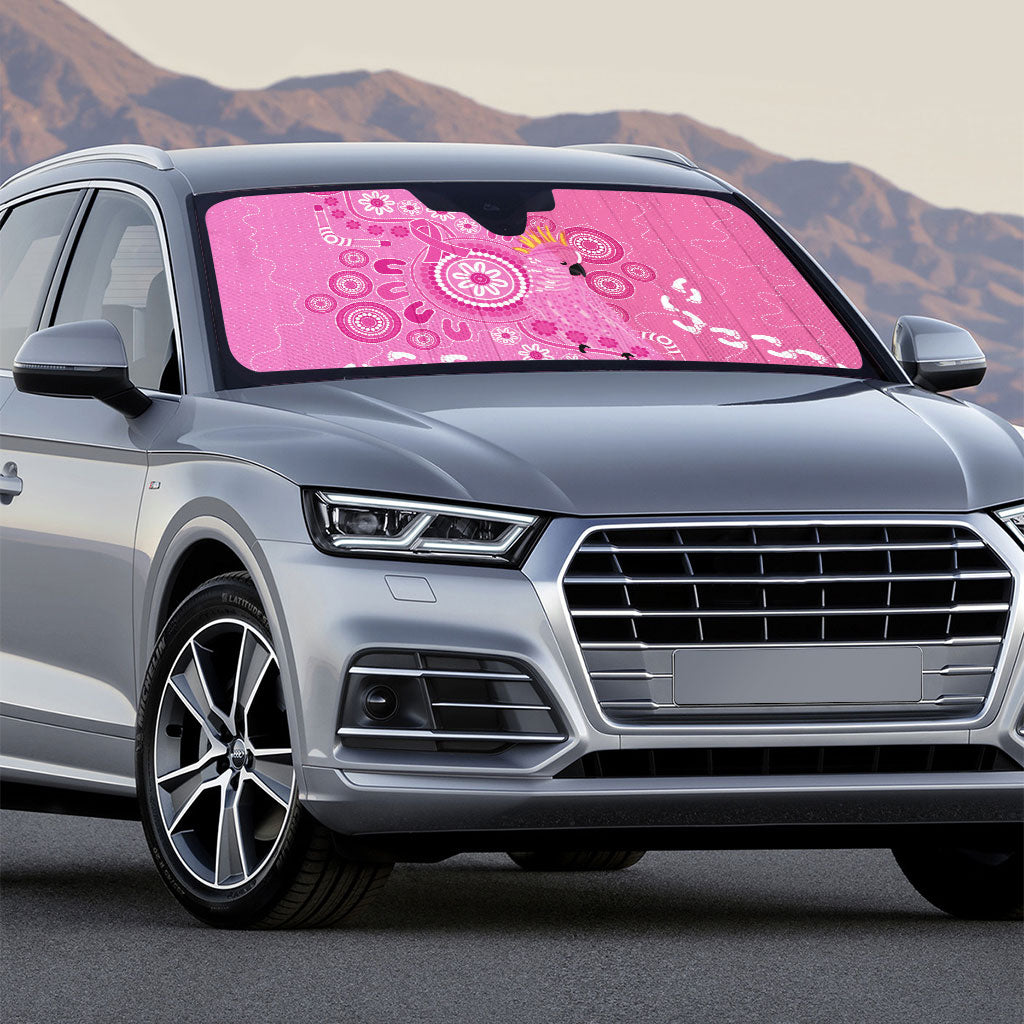 Pink Ribbon Australia Auto Sun Shade Breast Cancer Support Aboriginal Cacatua leadbeateri