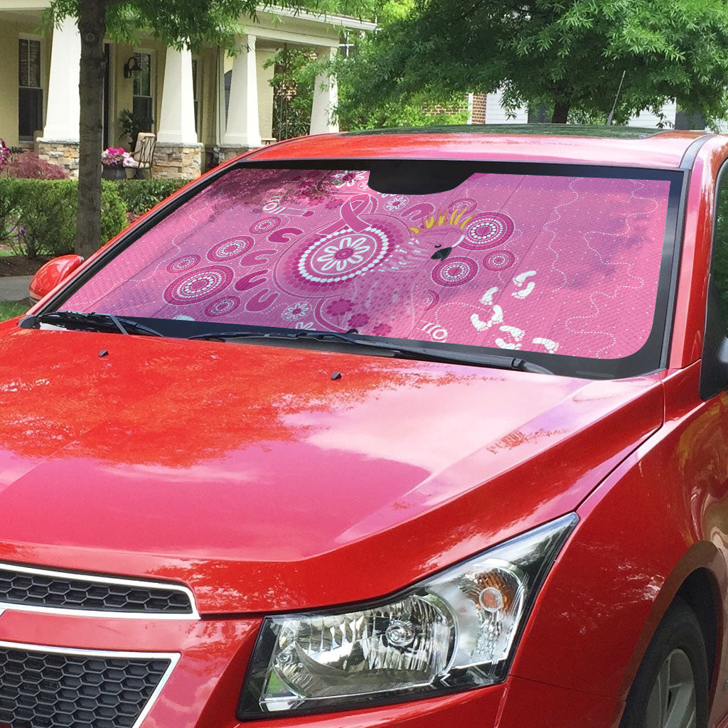 Pink Ribbon Australia Auto Sun Shade Breast Cancer Support Aboriginal Cacatua leadbeateri