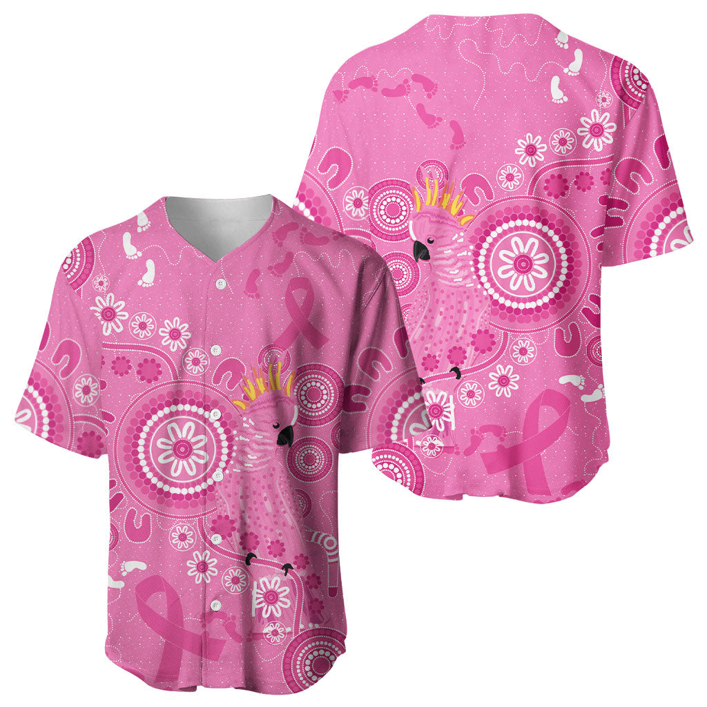 Pink Ribbon Australia Baseball Jersey Breast Cancer Support Aboriginal Cacatua leadbeateri