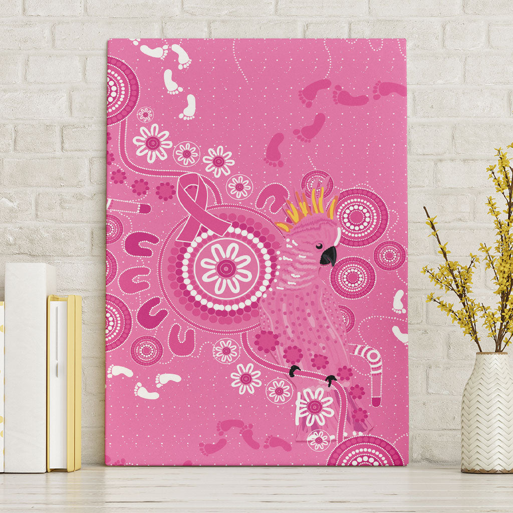 Pink Ribbon Australia Canvas Wall Art Breast Cancer Support Aboriginal Cacatua leadbeateri
