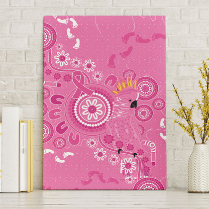 Pink Ribbon Australia Canvas Wall Art Breast Cancer Support Aboriginal Cacatua leadbeateri