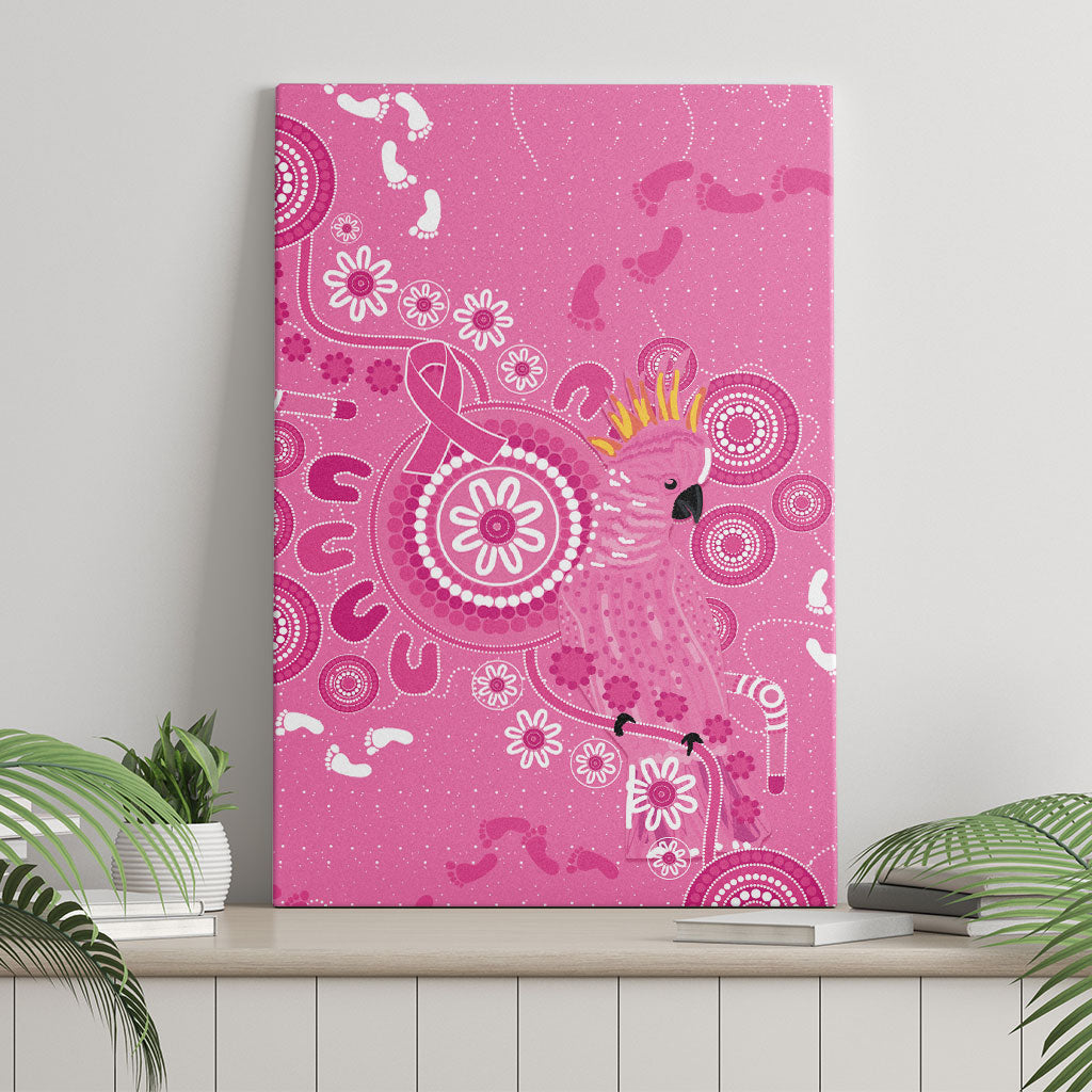 Pink Ribbon Australia Canvas Wall Art Breast Cancer Support Aboriginal Cacatua leadbeateri
