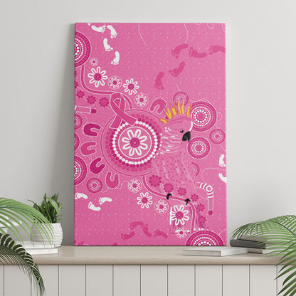 Pink Ribbon Australia Canvas Wall Art Breast Cancer Support Aboriginal Cacatua leadbeateri