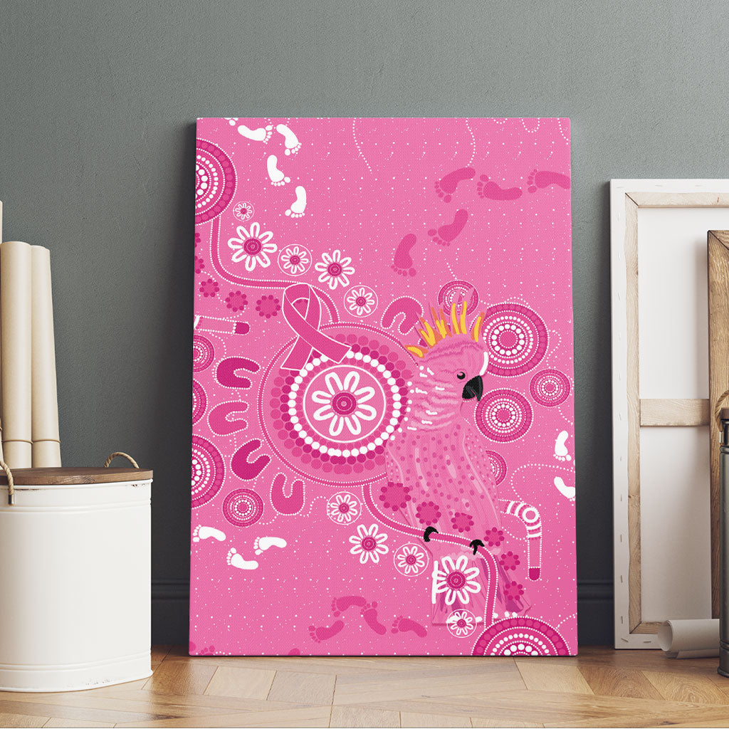 Pink Ribbon Australia Canvas Wall Art Breast Cancer Support Aboriginal Cacatua leadbeateri