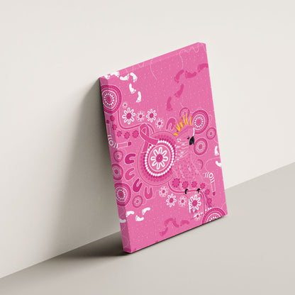 Pink Ribbon Australia Canvas Wall Art Breast Cancer Support Aboriginal Cacatua leadbeateri