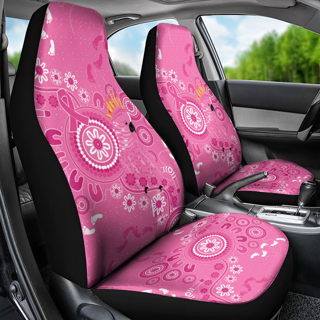 Pink Ribbon Australia Car Seat Cover Breast Cancer Support Aboriginal Cacatua leadbeateri
