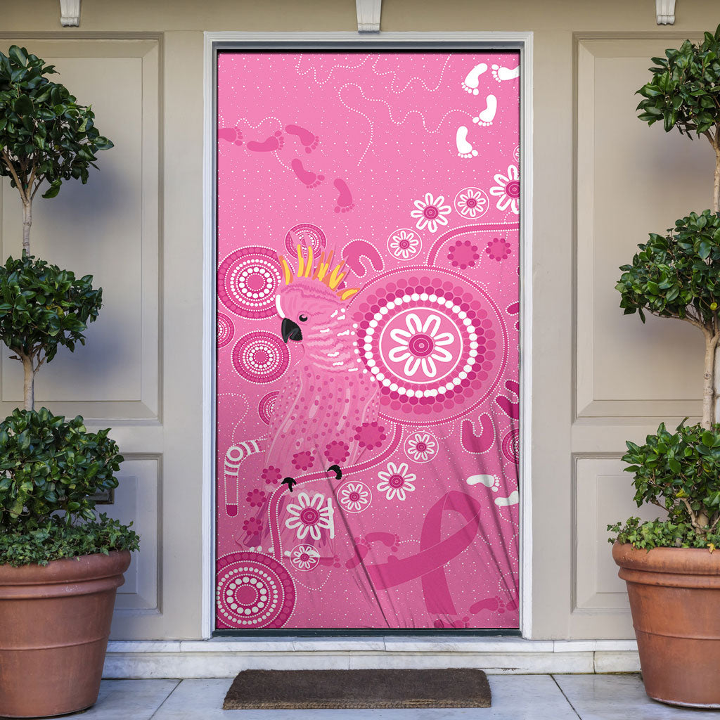 Pink Ribbon Australia Door Cover Breast Cancer Support Aboriginal Cacatua leadbeateri
