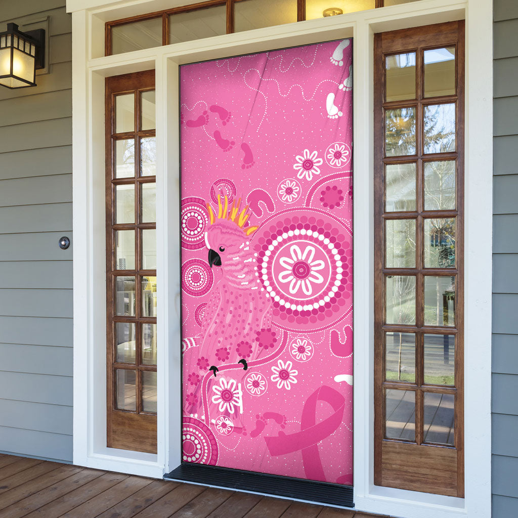 Pink Ribbon Australia Door Cover Breast Cancer Support Aboriginal Cacatua leadbeateri