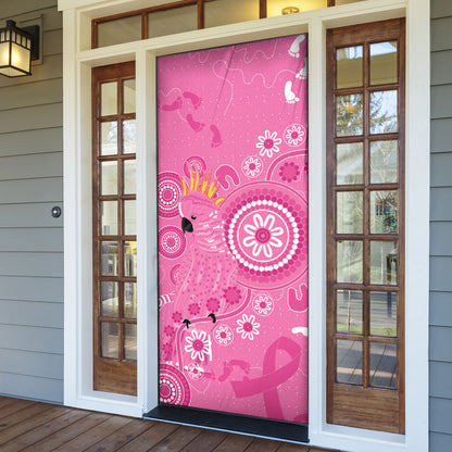 Pink Ribbon Australia Door Cover Breast Cancer Support Aboriginal Cacatua leadbeateri