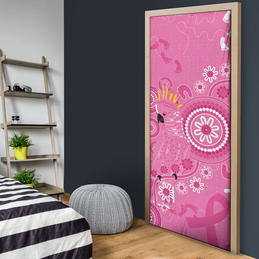 Pink Ribbon Australia Door Cover Breast Cancer Support Aboriginal Cacatua leadbeateri