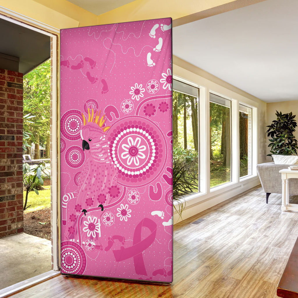 Pink Ribbon Australia Door Cover Breast Cancer Support Aboriginal Cacatua leadbeateri