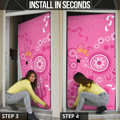 Pink Ribbon Australia Door Cover Breast Cancer Support Aboriginal Cacatua leadbeateri