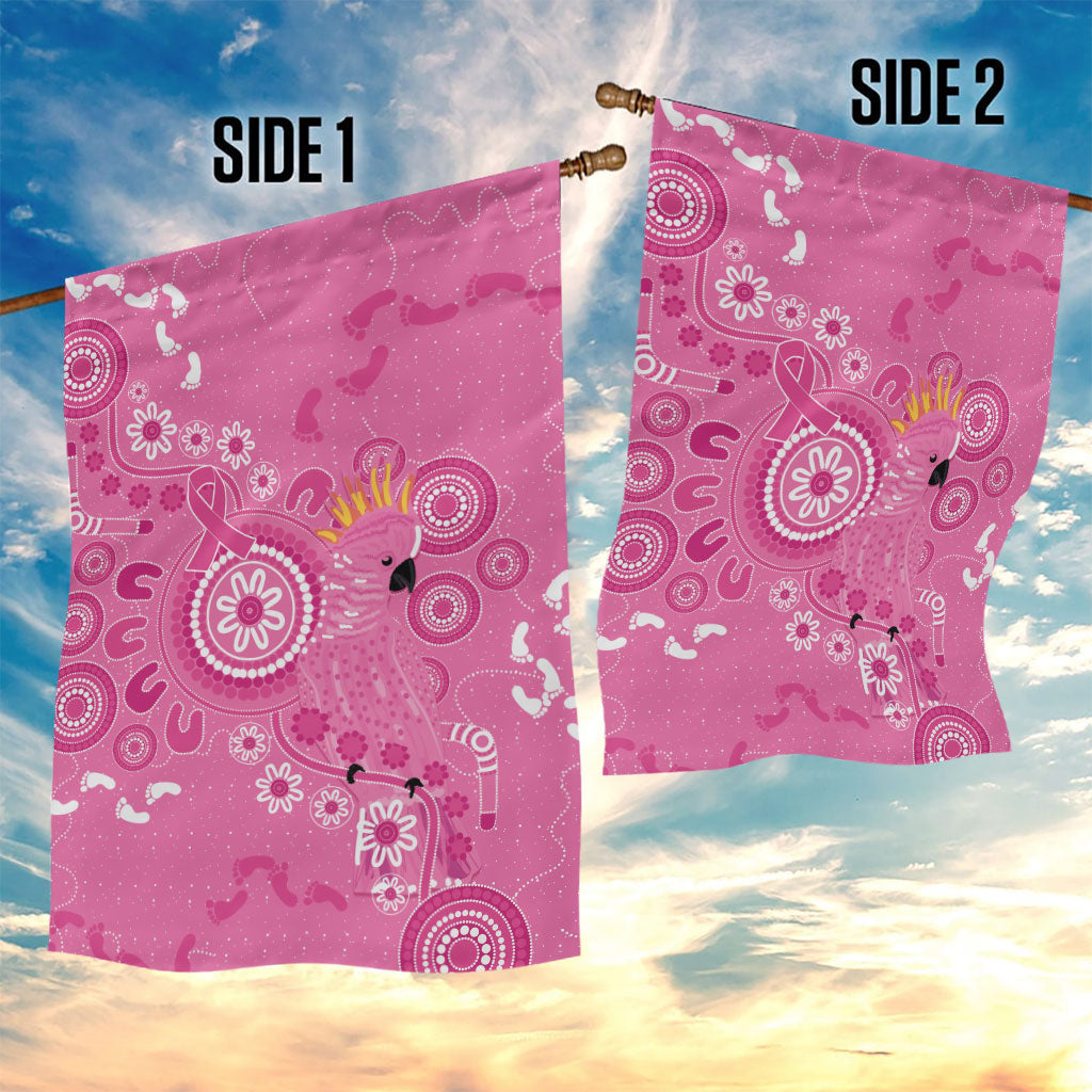 Pink Ribbon Australia Garden Flag Breast Cancer Support Aboriginal Cacatua leadbeateri
