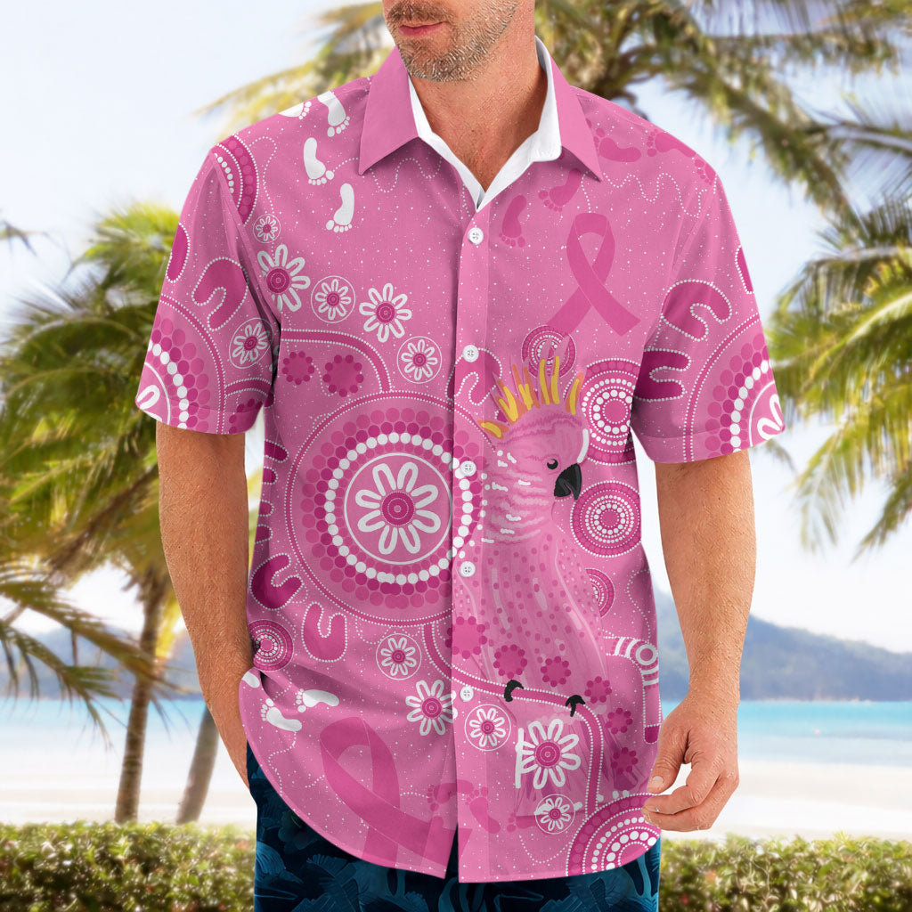 Pink Ribbon Australia Hawaiian Shirt Breast Cancer Support Aboriginal Cacatua leadbeateri