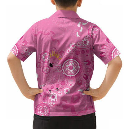 Pink Ribbon Australia Hawaiian Shirt Breast Cancer Support Aboriginal Cacatua leadbeateri