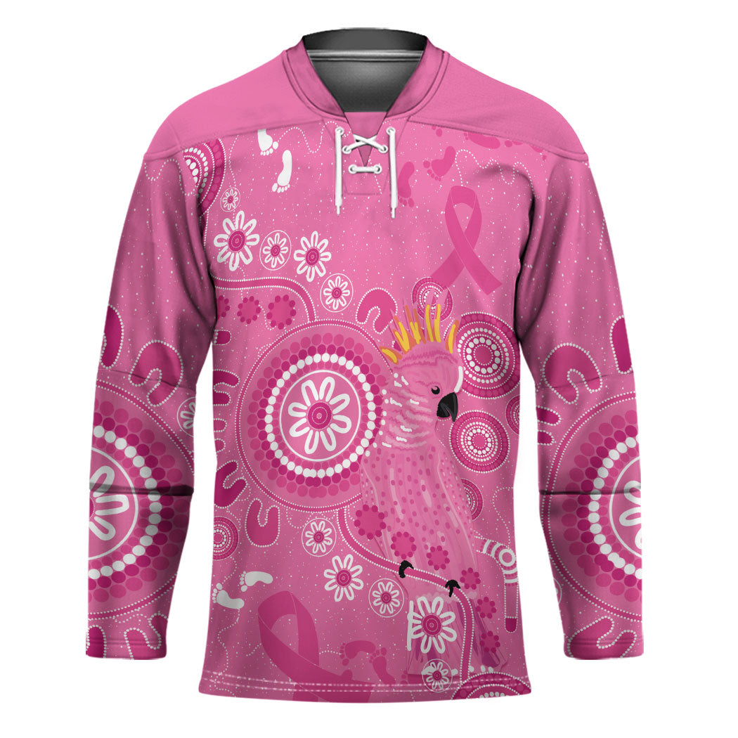 Pink Ribbon Australia Hockey Jersey Breast Cancer Support Aboriginal Cacatua leadbeateri