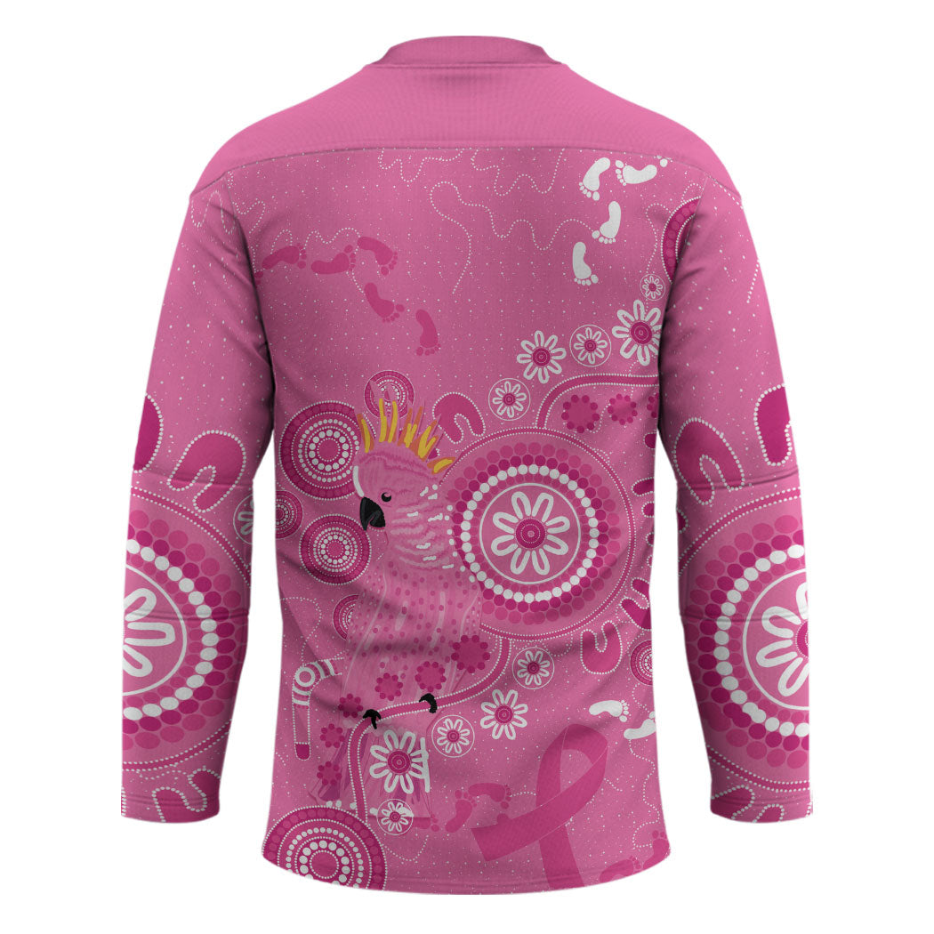 Pink Ribbon Australia Hockey Jersey Breast Cancer Support Aboriginal Cacatua leadbeateri