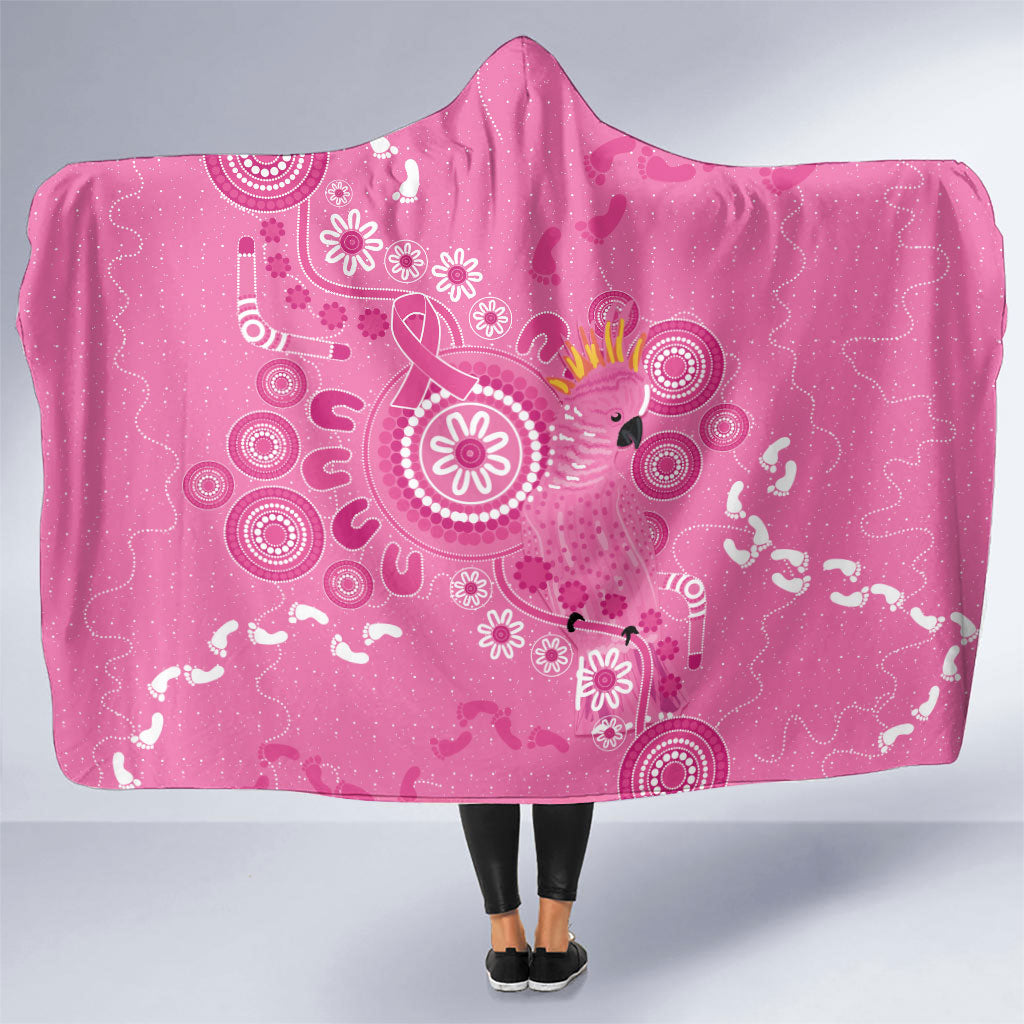 Pink Ribbon Australia Hooded Blanket Breast Cancer Support Aboriginal Cacatua leadbeateri