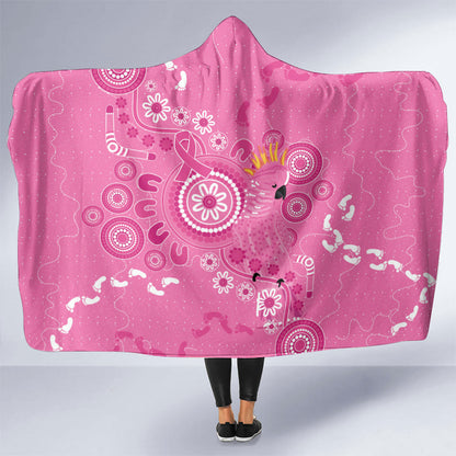 Pink Ribbon Australia Hooded Blanket Breast Cancer Support Aboriginal Cacatua leadbeateri