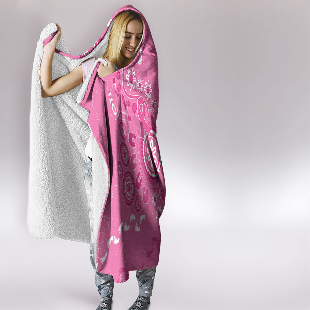 Pink Ribbon Australia Hooded Blanket Breast Cancer Support Aboriginal Cacatua leadbeateri