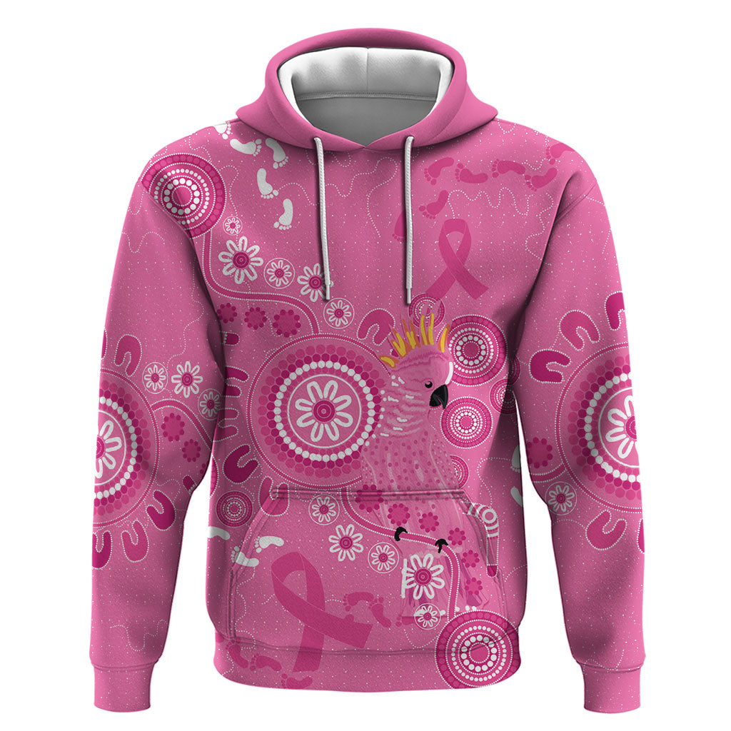 Pink Ribbon Australia Hoodie Breast Cancer Support Aboriginal Cacatua leadbeateri