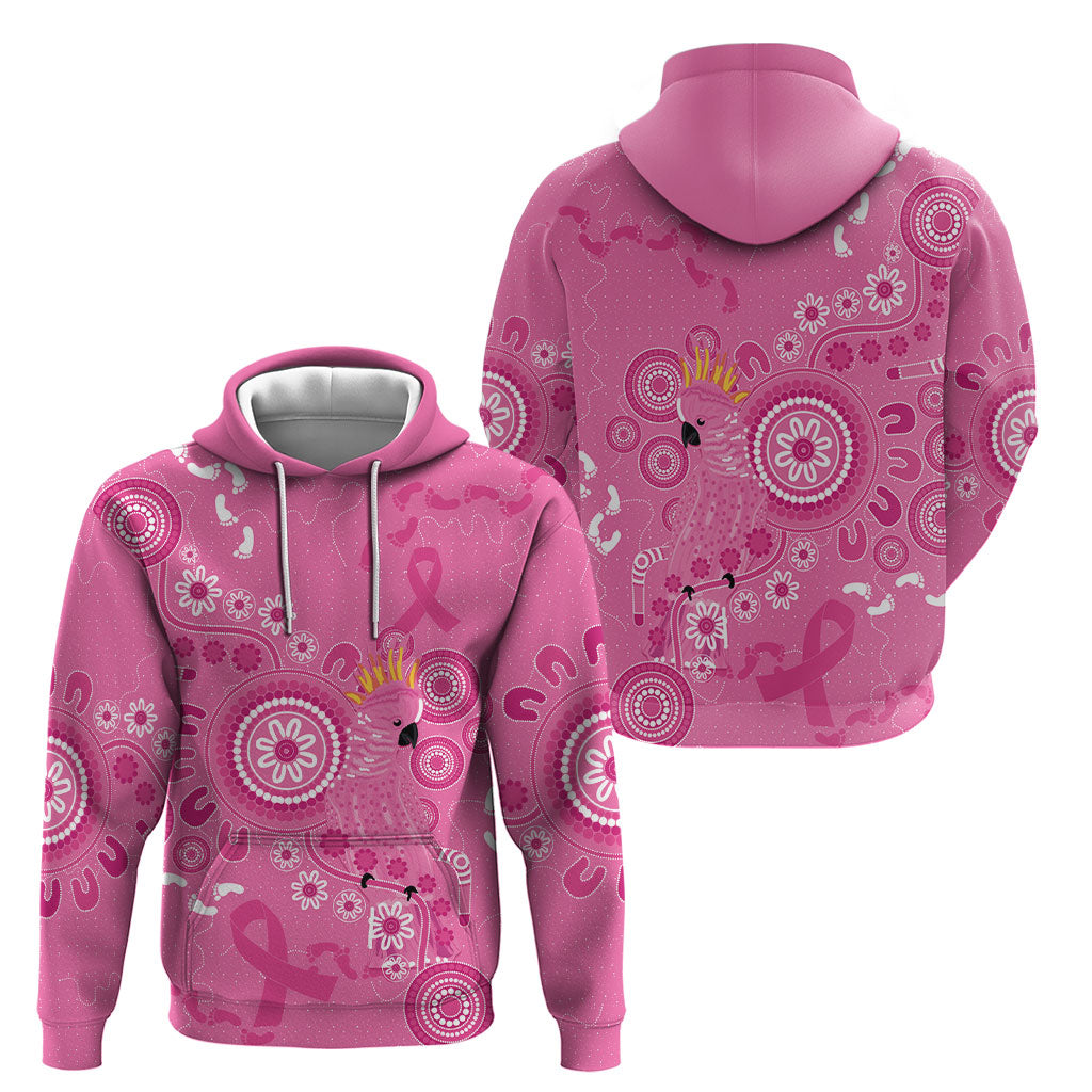 Pink Ribbon Australia Hoodie Breast Cancer Support Aboriginal Cacatua leadbeateri