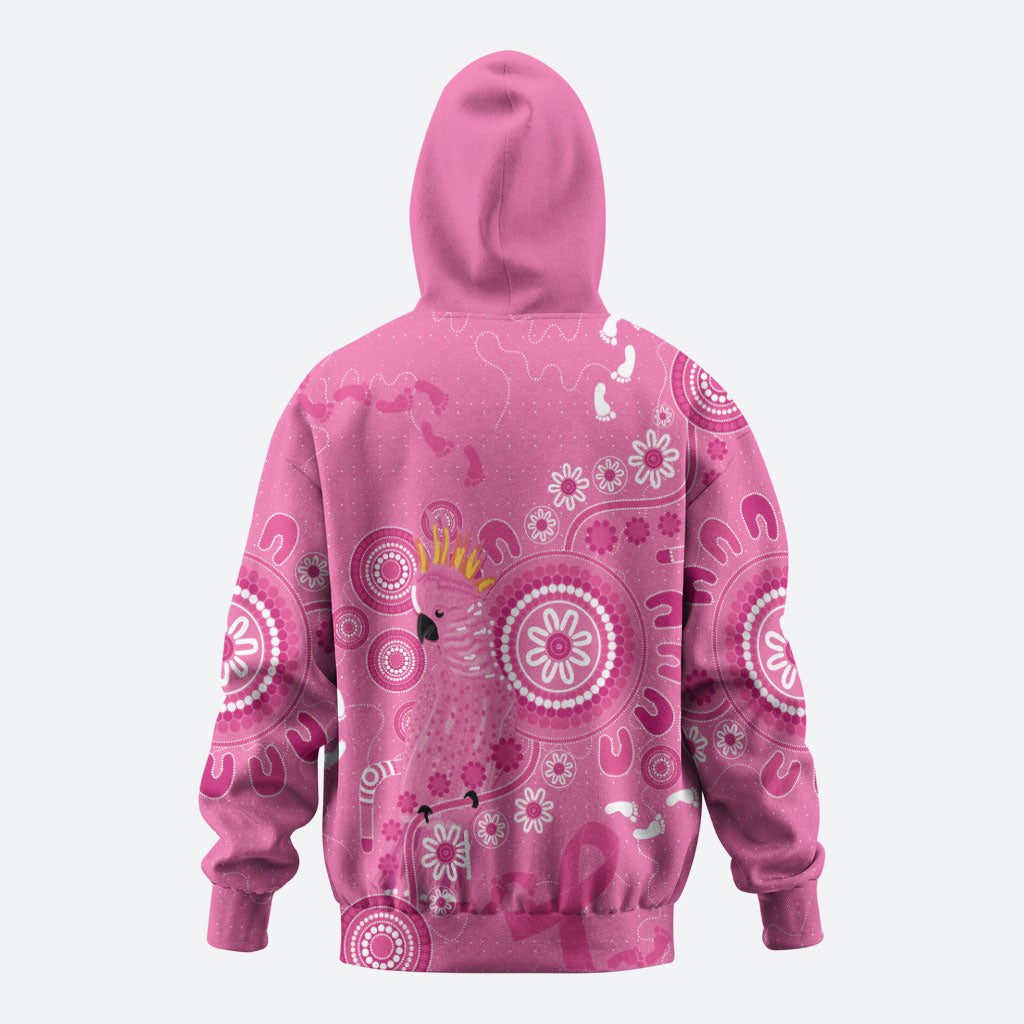 Pink Ribbon Australia Hoodie Breast Cancer Support Aboriginal Cacatua leadbeateri