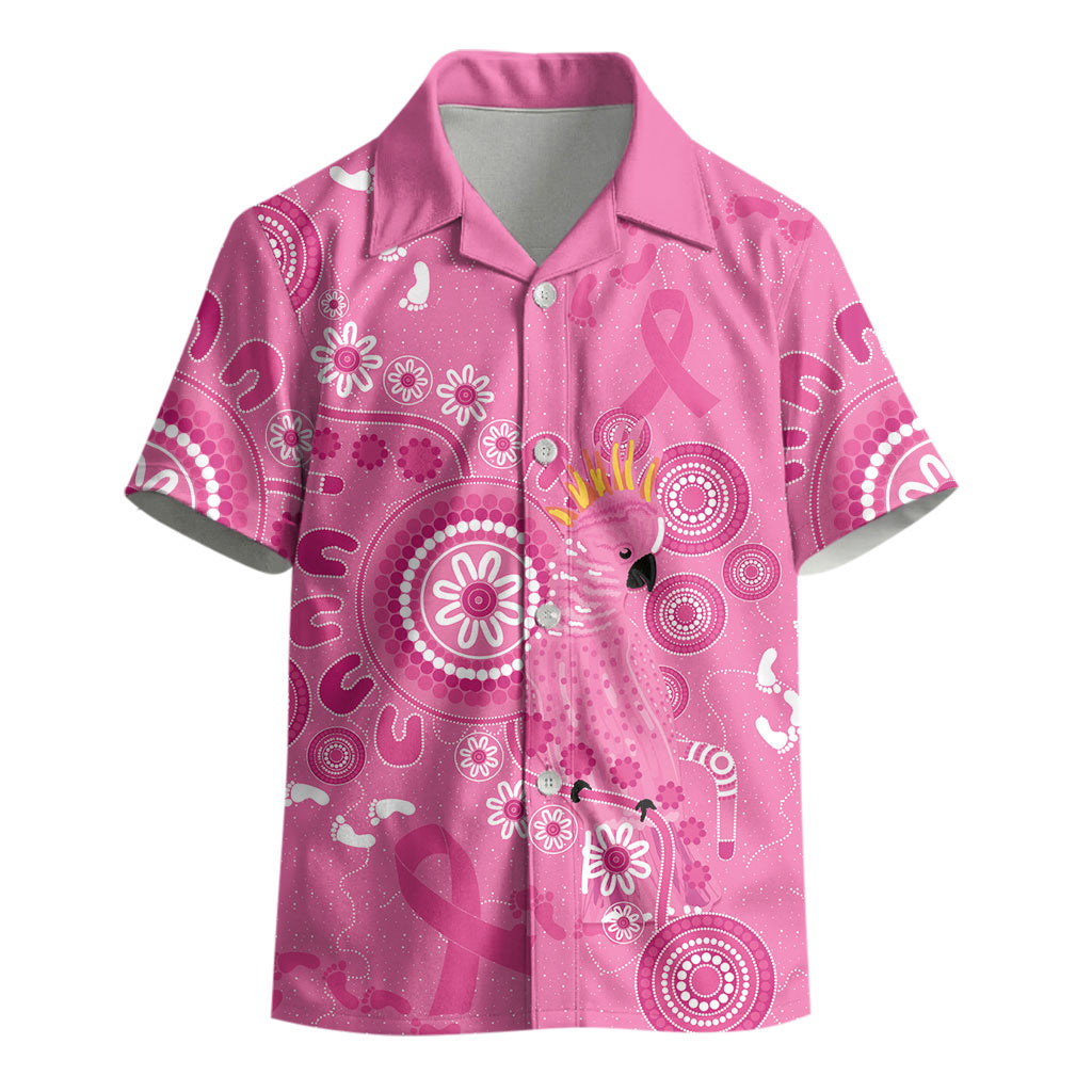 Pink Ribbon Australia Kid Hawaiian Shirt Breast Cancer Support Aboriginal Cacatua leadbeateri