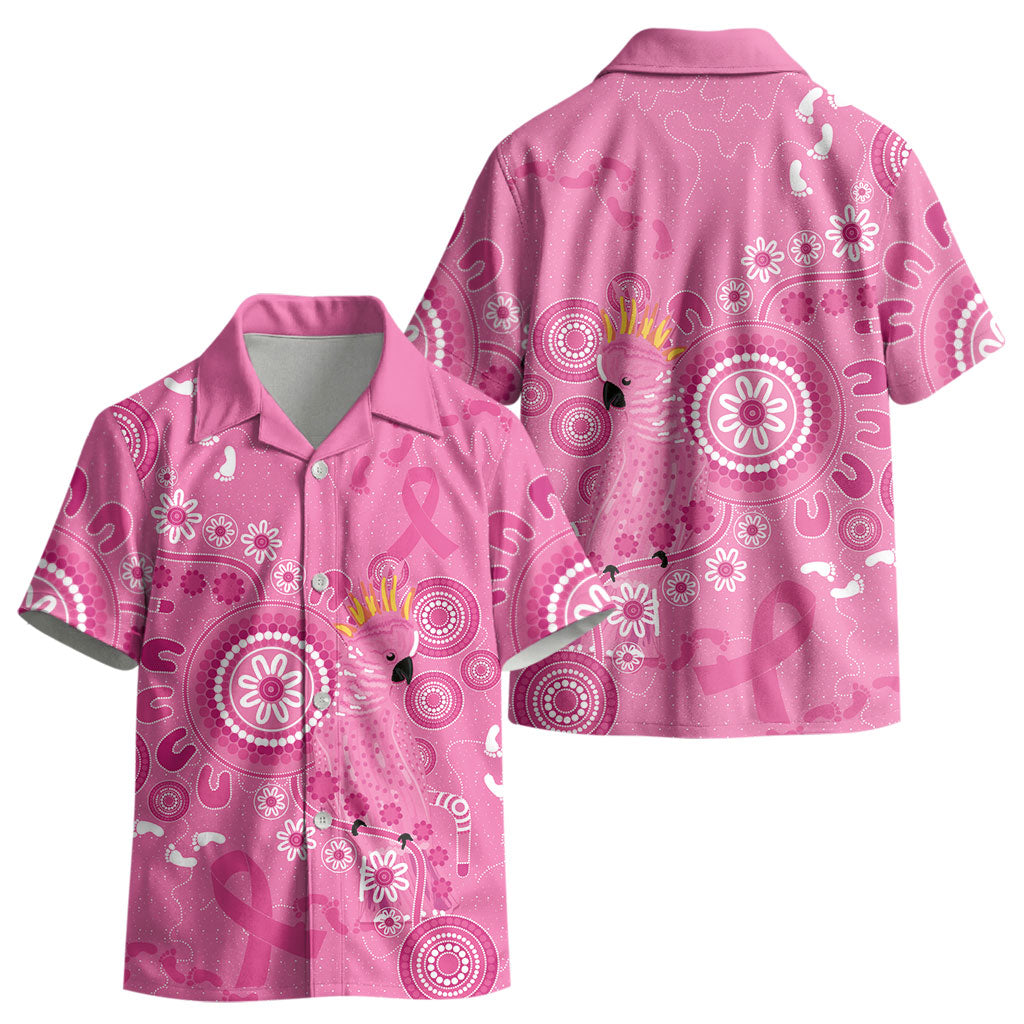 Pink Ribbon Australia Kid Hawaiian Shirt Breast Cancer Support Aboriginal Cacatua leadbeateri