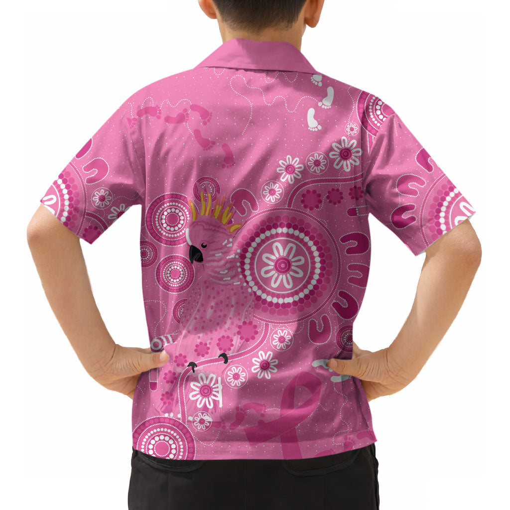 Pink Ribbon Australia Kid Hawaiian Shirt Breast Cancer Support Aboriginal Cacatua leadbeateri