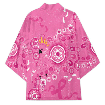 Pink Ribbon Australia Kimono Breast Cancer Support Aboriginal Cacatua leadbeateri