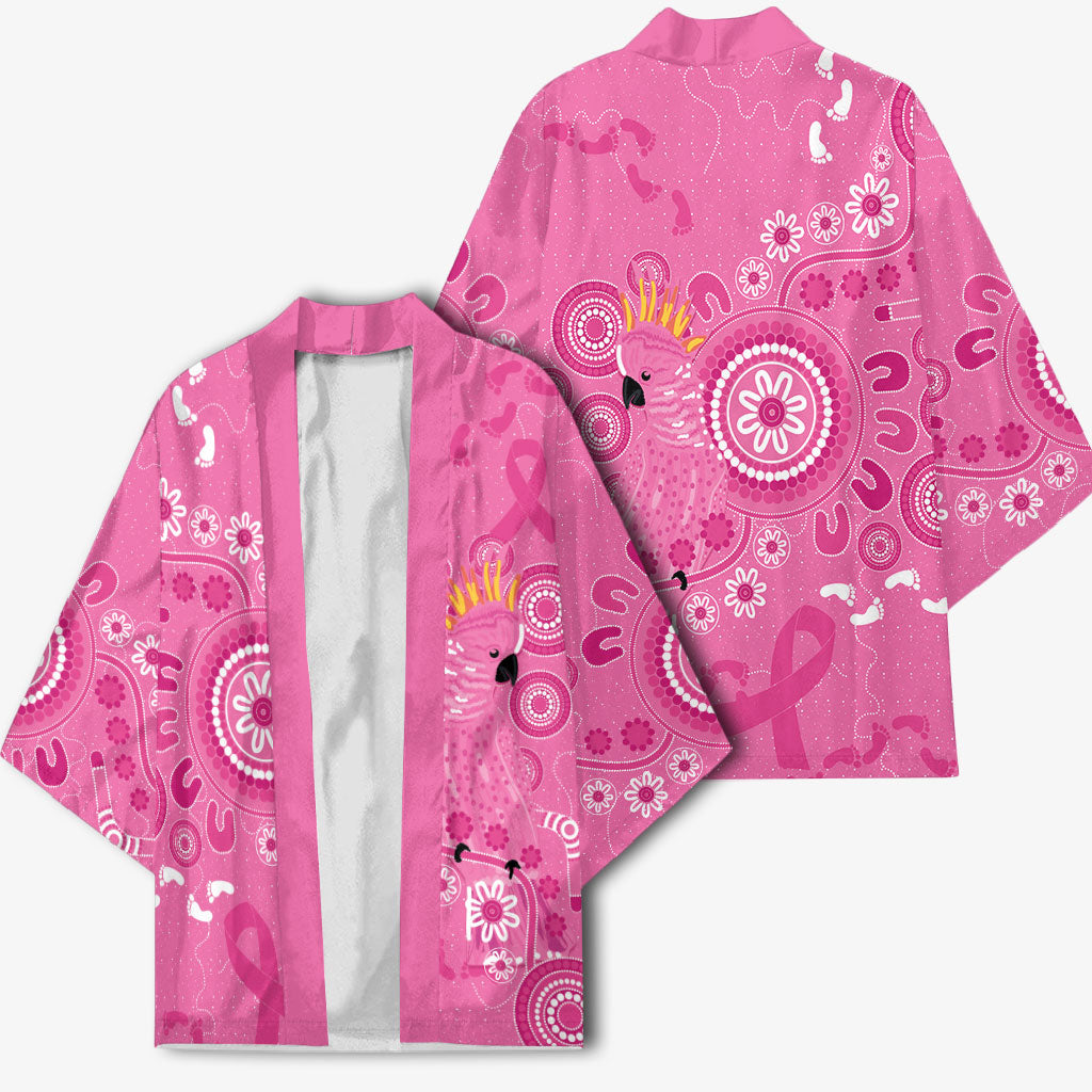 Pink Ribbon Australia Kimono Breast Cancer Support Aboriginal Cacatua leadbeateri