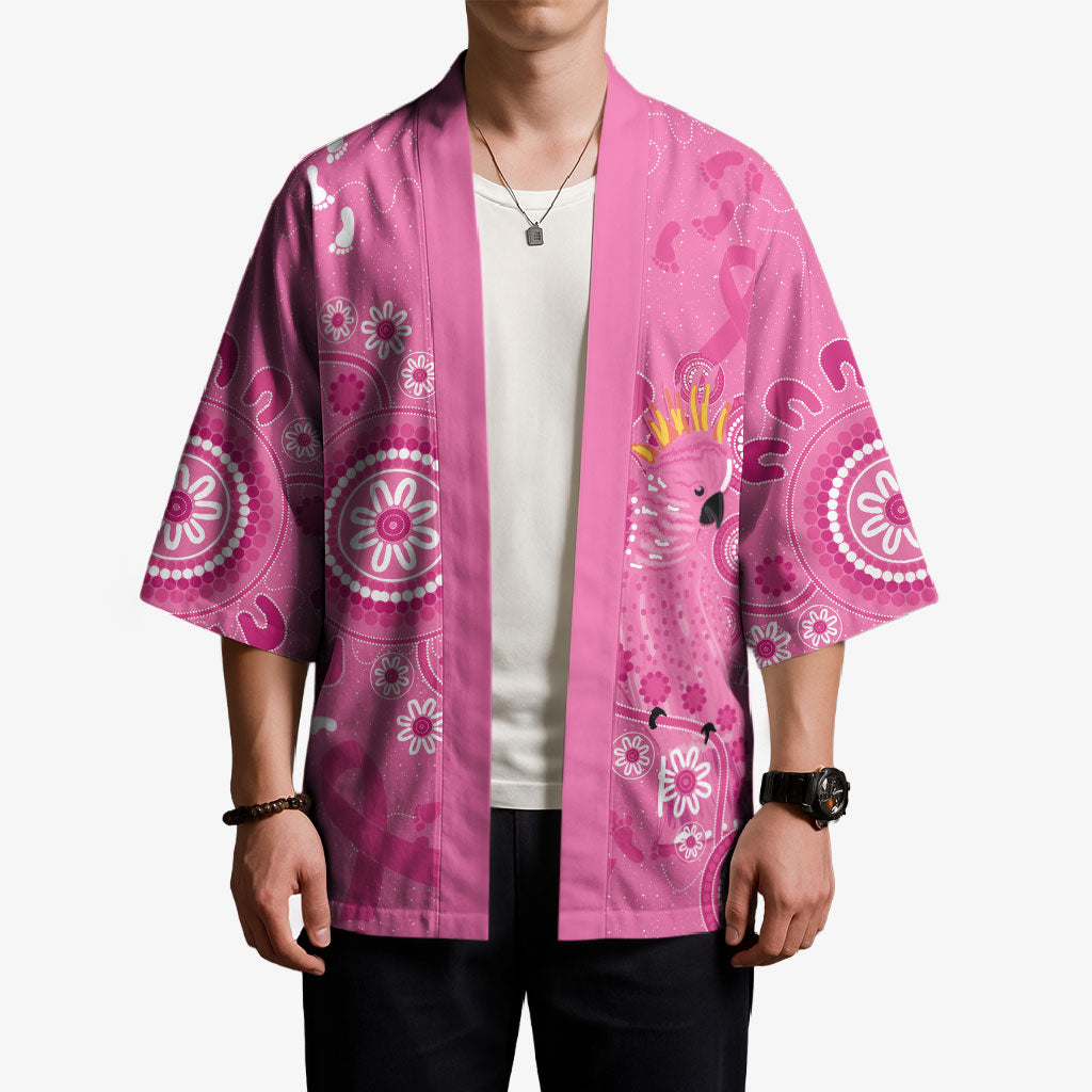 Pink Ribbon Australia Kimono Breast Cancer Support Aboriginal Cacatua leadbeateri