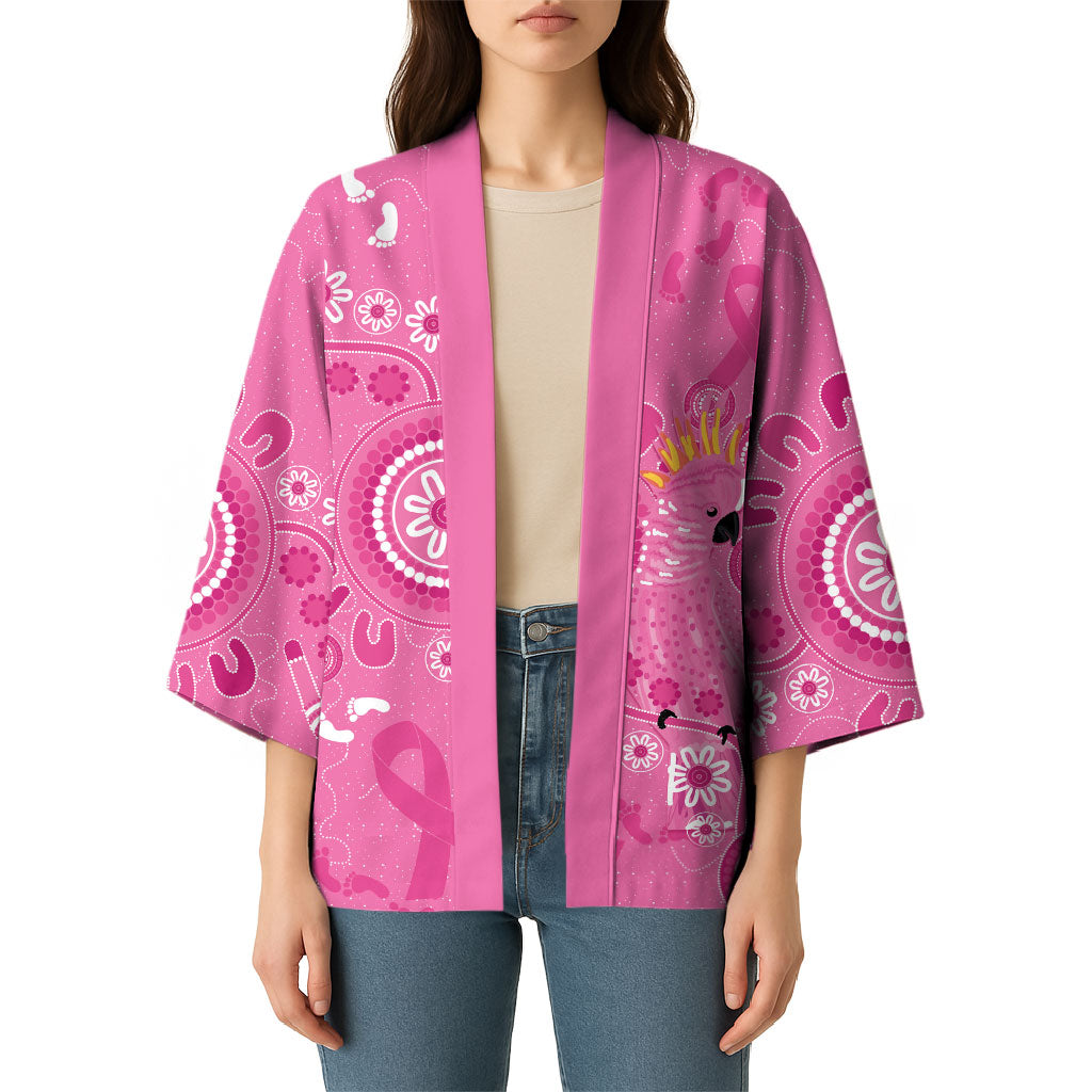 Pink Ribbon Australia Kimono Breast Cancer Support Aboriginal Cacatua leadbeateri