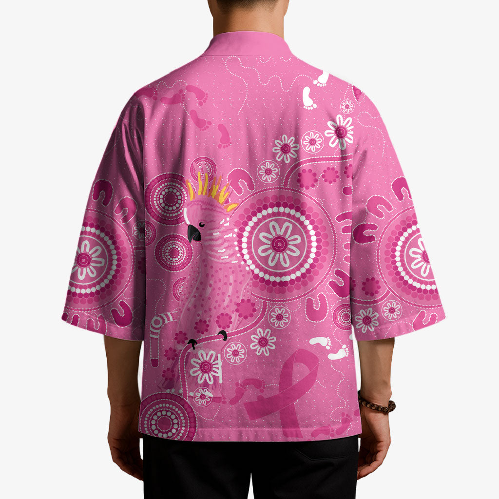 Pink Ribbon Australia Kimono Breast Cancer Support Aboriginal Cacatua leadbeateri