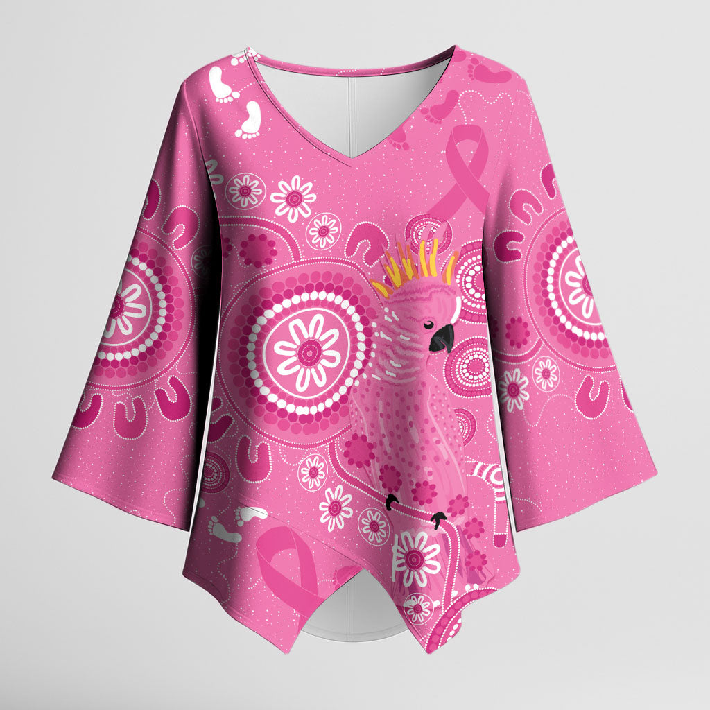 Pink Ribbon Australia Kimono Sleeve Blouse Breast Cancer Support Aboriginal Cacatua leadbeateri