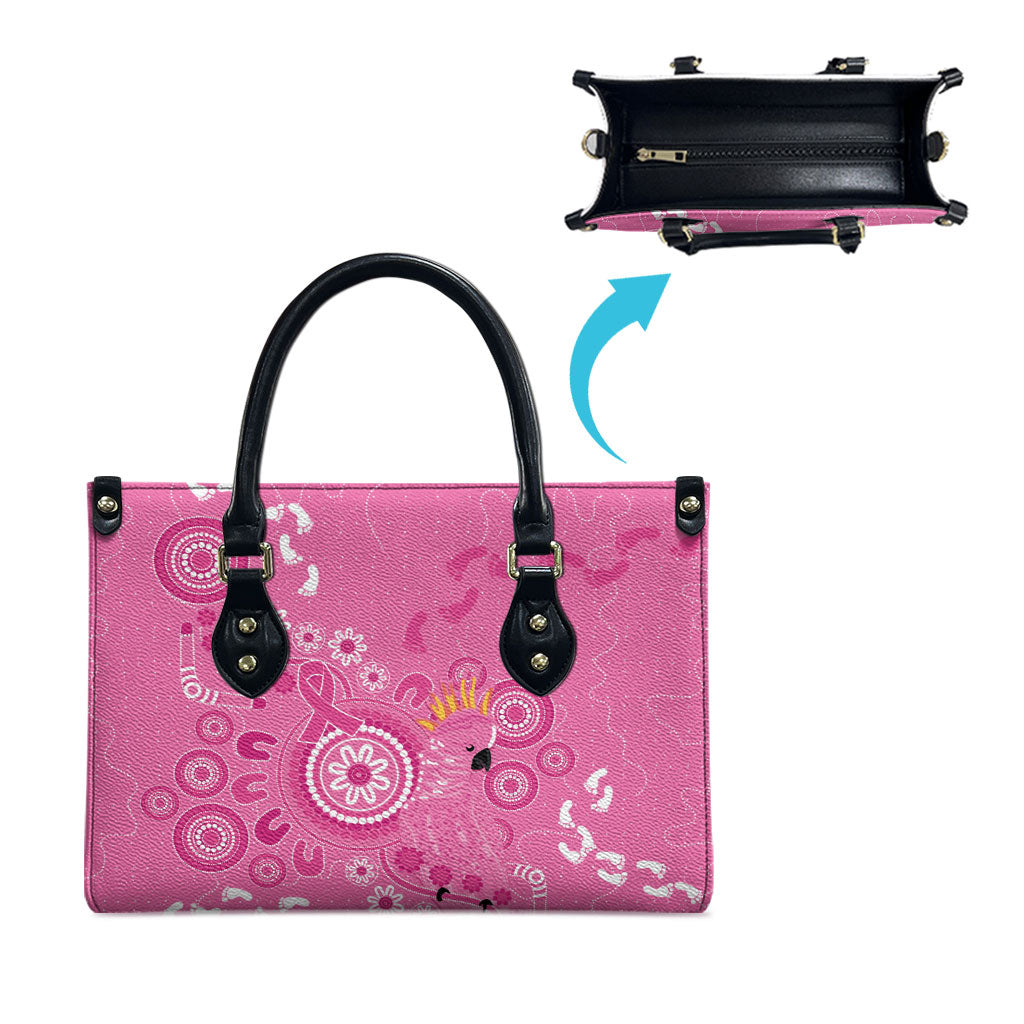 Pink Ribbon Australia Leather Bag Breast Cancer Support Aboriginal Cacatua leadbeateri