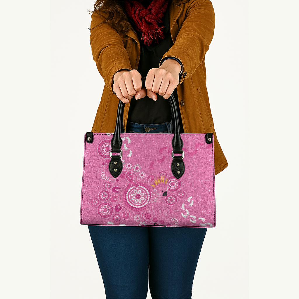 Pink Ribbon Australia Leather Bag Breast Cancer Support Aboriginal Cacatua leadbeateri