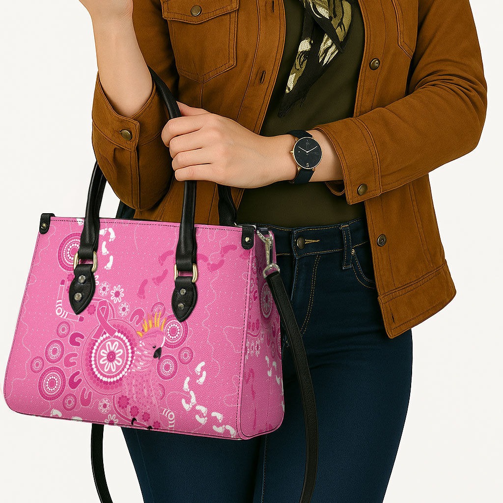 Pink Ribbon Australia Leather Bag Breast Cancer Support Aboriginal Cacatua leadbeateri