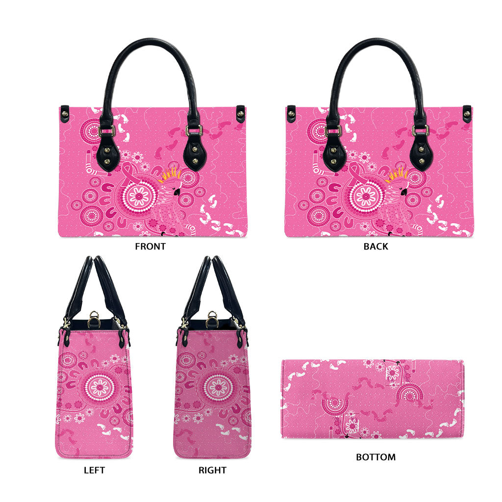 Pink Ribbon Australia Leather Bag Breast Cancer Support Aboriginal Cacatua leadbeateri